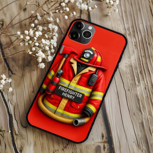 Personalized Firefighter Phone Case, Retired Firefighter Gift, Gift For Fireman UKHH5060505 - Image 3