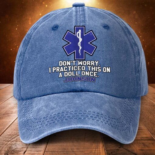 Personalized EMS Distressed Washed Cotton Printed Hat MQND5260501 - Image 3