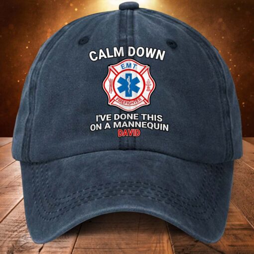 Personalized EMS Distressed Washed Cotton Printed Hat MQND5260502 - Image 2