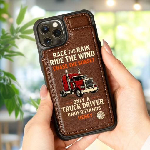 Personalized Truck Driver Leather Flip Wallet Phone Case MQHH5070502 - Image 3