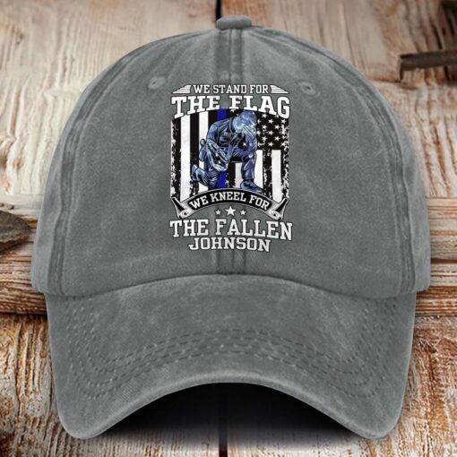 Personalized Police Distressed Washed Cotton Printed Hat MQHM5290502 - Image 3