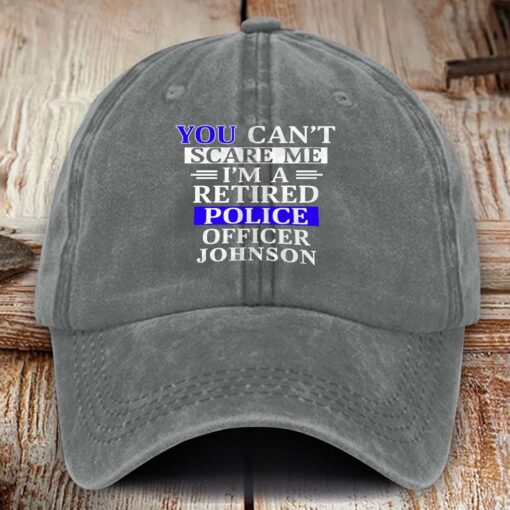 Personalized Police Distressed Washed Cotton Printed Hat MQHM5290504 - Image 3