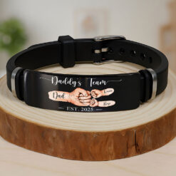 Custom Daddy's Team Fist Bump Bracelet, Personalized Father's Day Gift For Dad, Gift For Grandpa, For Husband Bracelet QFTZ5060501