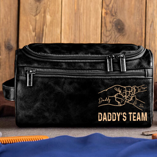 Personalized Dad Leather Toiletry Bag QFHH5050503 - Image 3