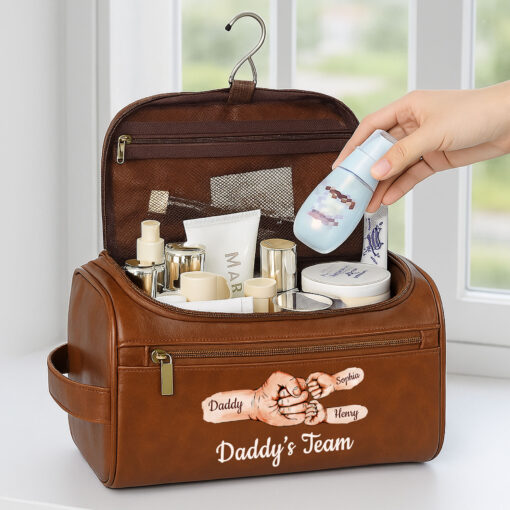 Personalized Dad Leather Toiletry Bag QFHH5070504 - Image 4