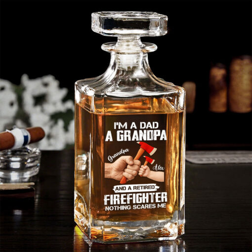 Personalized Firefighter Whiskey Bottle, Gift For Fireman, Retired Firefighter UKTO5080503 - Image 3