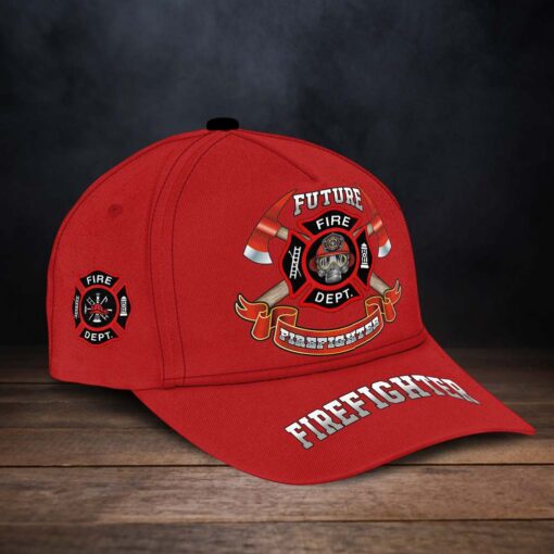 Personalized Future Firefighter Hat, Red Fire Dept Baseball Cap Gift for Firefighter’s Son or Dream Fireman MQND5190502 - Image 4