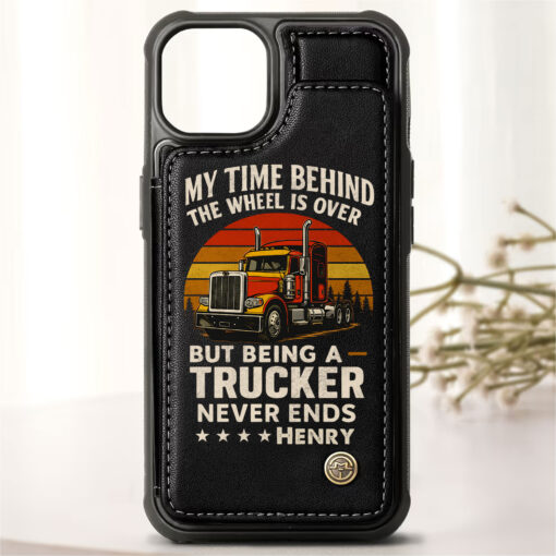 Personalized Truck Driver Leather Flip Wallet Phone Case MQHH5090502 - Image 3