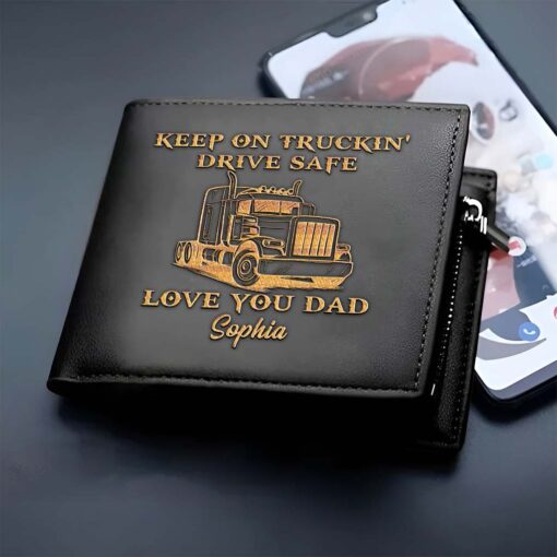 Personalized Truck Diver Leather Wallet MQND5090502 - Image 2