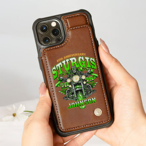 Personalized Motorcycle Leather Flip Wallet Phone Case UKTZ5060503 - Image 4