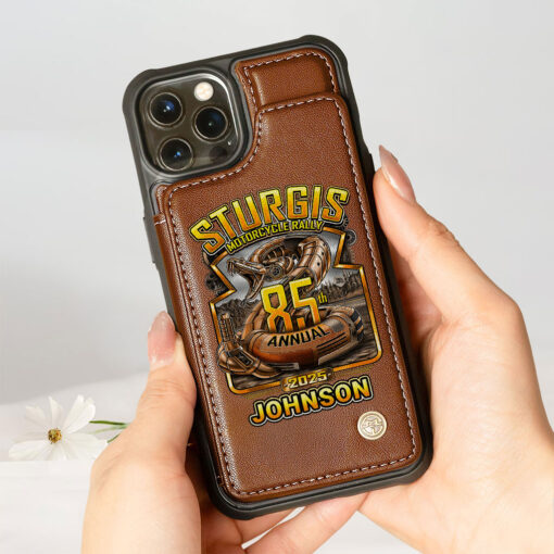Personalized Motorcycle Leather Flip Wallet Phone Case UKTZ5060504 - Image 4
