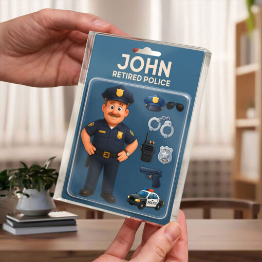 Custom Photo 3D cartoon Police Retirement Card Acrylic Block THPY5140504 - Image 4