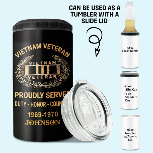 Personalized Vietnam Veteran Can Cooler Tumbler UKNT5130505 - Image 3