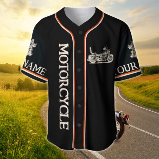 Personalized Motorcycle Baseball Jersey, Gift For Biker UKHH5190501 - Image 2
