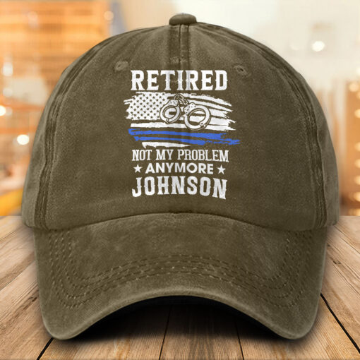 Personalized Police Distressed Washed Cotton Printed Hat MQTO5140503 - Image 3