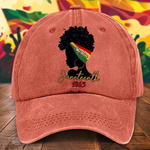 Personalized Juneteenth Distressed Washed Cotton Hat  UKHA5290502 - Image 4