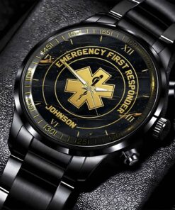 Custom EMS Metal Watch – Personalized Name Wristwatch for Emergency Medical Technicians MQND5240503