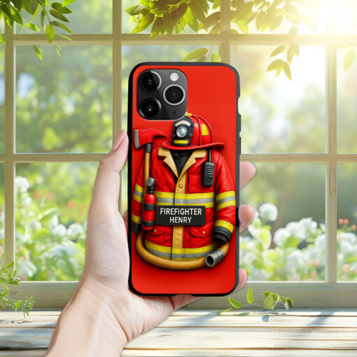 Personalized Firefighter Phone Case, Retired Firefighter Gift, Gift For Fireman UKHH5060505 - Image 2
