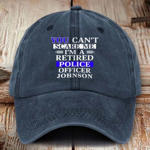 Personalized Police Distressed Washed Cotton Printed Hat MQHM5290504 - Image 4