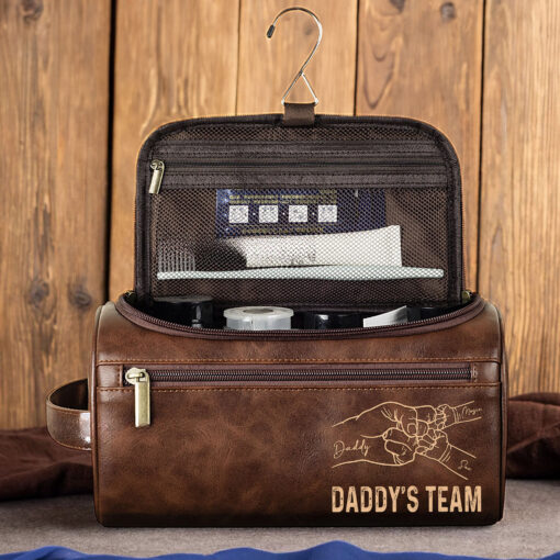 Personalized Dad Leather Toiletry Bag QFHH5050503 - Image 6