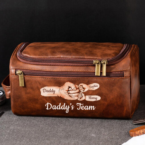 Personalized Dad Leather Toiletry Bag QFHH5070504 - Image 3