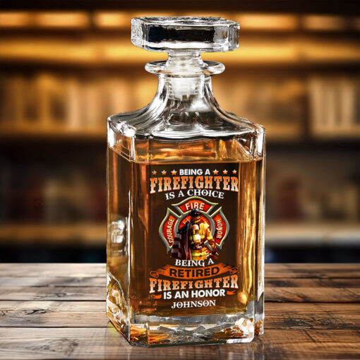Personalized Firefighter Whiskey Bottle, Gift For Fireman, Retired Firefighter UKTO5080501 - Image 3