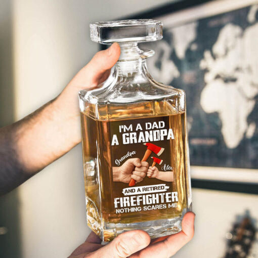 Personalized Firefighter Whiskey Bottle, Gift For Fireman, Retired Firefighter UKTO5080503 - Image 2