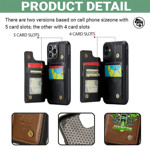 Personalized Motorcycle Leather Flip Wallet Phone Case UKTZ5060503 - Image 5