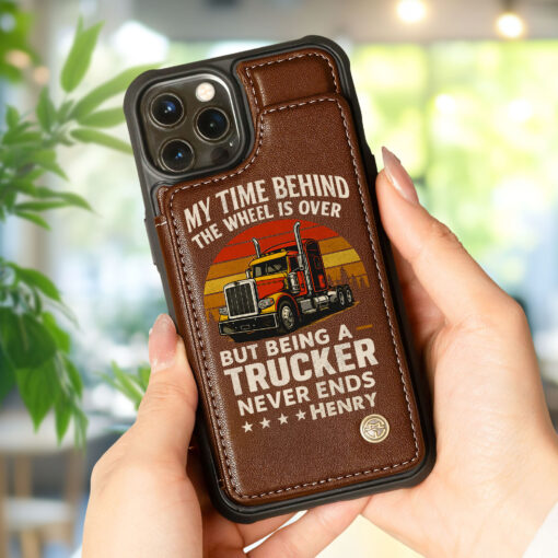 Personalized Truck Driver Leather Flip Wallet Phone Case MQHH5090502 - Image 4