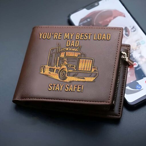 Personalized Truck Diver Leather Wallet MQND5080505 - Image 3