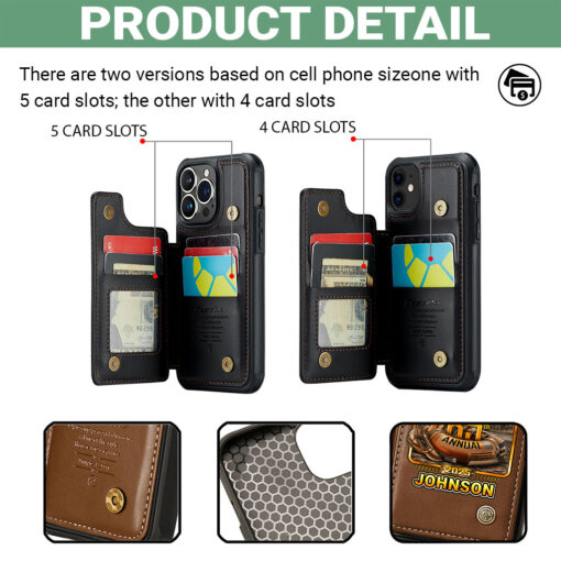 Personalized Motorcycle Leather Flip Wallet Phone Case UKTZ5060504 - Image 5