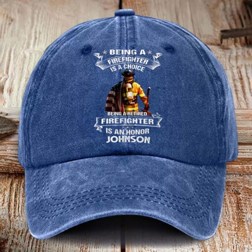 Personalized Fire Fighter Distressed Washed Cotton Printed Hat MQHM5120502 - Image 2