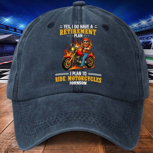 Personalized Motorcycle  Gift For Biker Distressed Washed Cotton Printed Hat UKND5120501 - Image 3