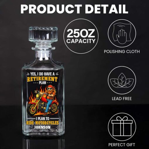 Personalized Motorcycle Whiskey Bottle, Gift For Biker UKND5120502 - Image 3