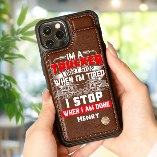 Personalized Truck Driver Leather Flip Wallet Phone Case MQHH5120501 - Image 4