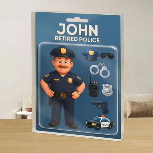 Custom Photo 3D cartoon Police Retirement Card Acrylic Block THPY5140504 - Image 2