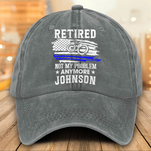 Personalized Police Distressed Washed Cotton Printed Hat MQTO5140503 - Image 2