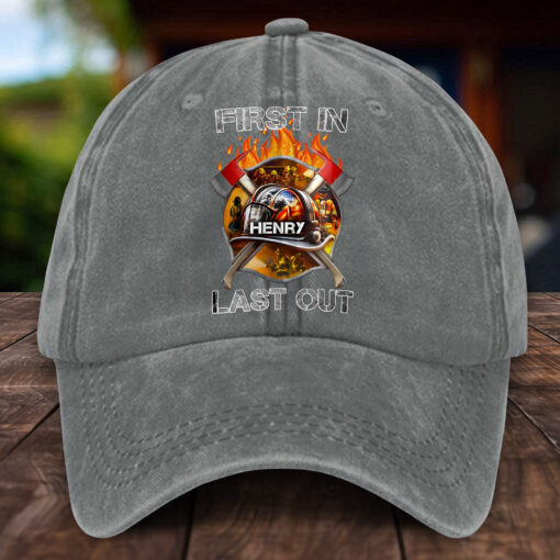 Custom Name Firefighter First In Last Out Hat THHH5260503 - Image 4
