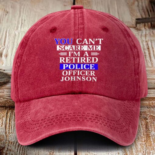 Personalized Police Distressed Washed Cotton Printed Hat MQHM5290504 - Image 5