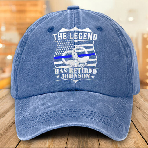 Personalized Police Distressed Washed Cotton Printed Hat MQTO5140504 - Image 5
