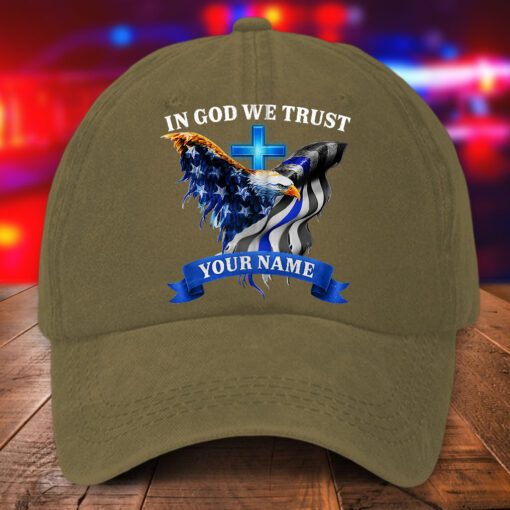 Personalized Police Distressed Washed Cotton Printed Hat MQHA5220501 - Image 5
