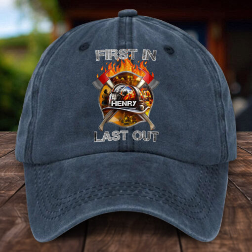 Custom Name Firefighter First In Last Out Hat THHH5260503 - Image 2