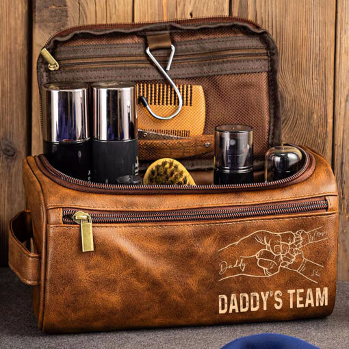 Personalized Dad Leather Toiletry Bag QFHH5050503 - Image 7