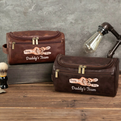 Personalized Dad Leather Toiletry Bag QFHH5070504 - Image 2