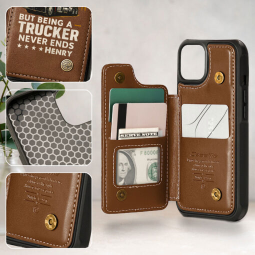 Personalized Truck Driver Leather Flip Wallet Phone Case MQHH5090502 - Image 5
