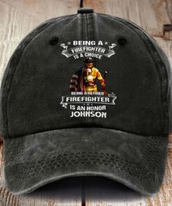 Personalized Fire Fighter Distressed Washed Cotton Printed Hat MQHM5120502