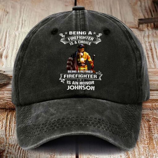 Personalized Fire Fighter Distressed Washed Cotton Printed Hat MQHM5120502