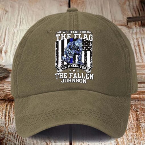 Personalized Police Distressed Washed Cotton Printed Hat MQHM5290502 - Image 6