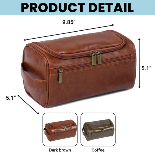 Personalized Dad Leather Toiletry Bag QFHH5070504 - Image 6