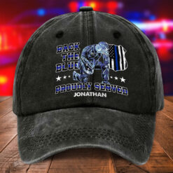 Personalized Police Distressed Washed Cotton Printed Hat MQNT5210505